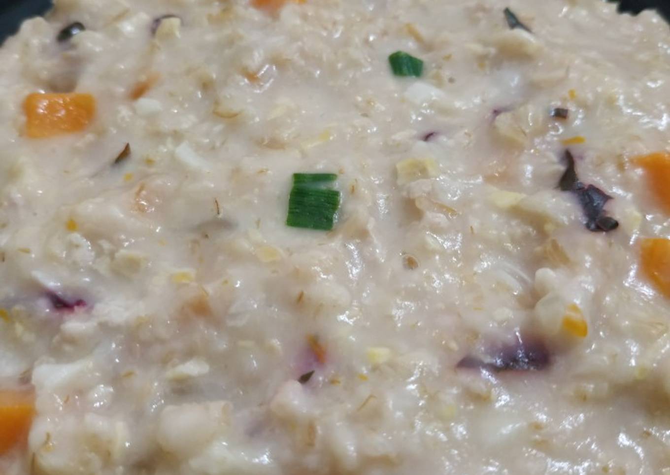 33. MPASI 11+ 4* Oatmeal, Labu, Bayam Merah, Daging, Tempe