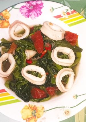 Foto resep Kangkung Terasi Cah Cumi