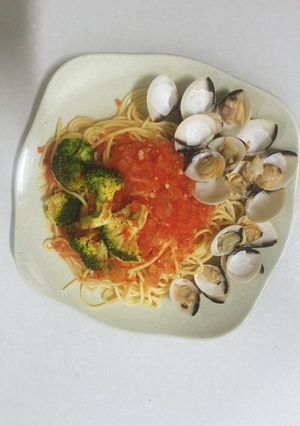 Hình của món Mì ý nghêu.