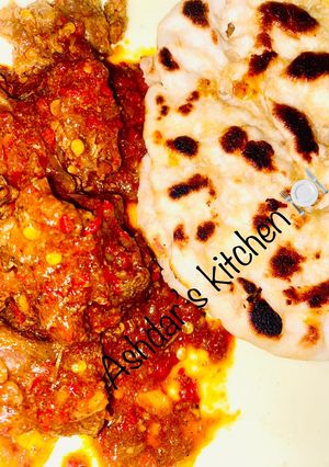 A picture of Naan bread nd papper meat🫓 😋.