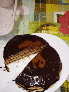 صورة لوصفة بان كيك 🍩 سريع وخفيف بالشوكولا والنيسلي كراميل