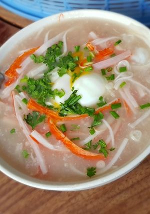 รูปของ ข้าวต้มไข่ลวกปูอัดกุ้งแห้ง