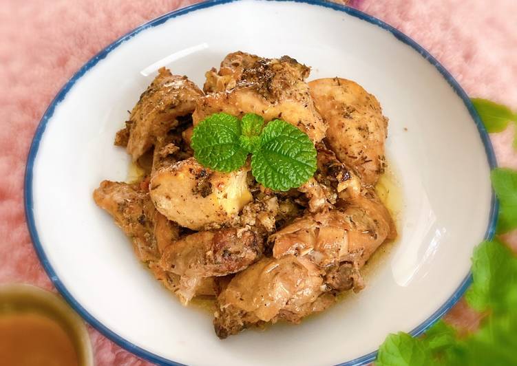 Resep Garlic Herb Roast Chicken (Ayam Panggang Bawang Putih Rempah), Lezat