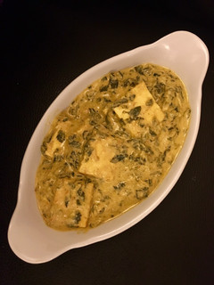 A picture of Fenugreek creamy paneer or methi malai paneer.