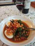 Garbanzos con espinacas y huevos duros