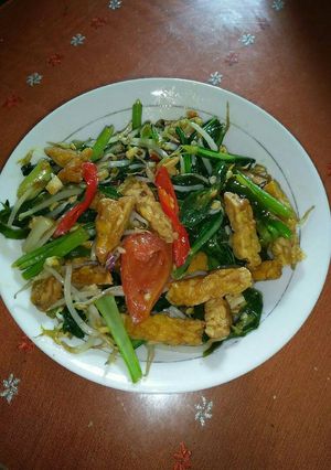 Foto resep Sayur sawi tumis tempe tauge praktis