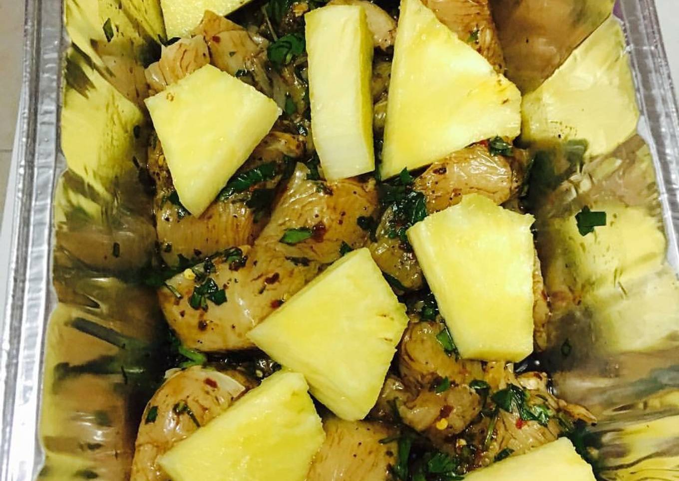 Pollo con piña al horno