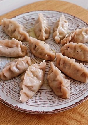 Una foto de Gyozas sin gluten de ternera y verduras