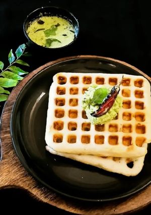 A picture of Crispy Waffles From Leftover Dosa batter in 10 minutes.
