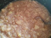 A picture of applesauce in crockpot