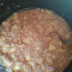 A picture of No sugar homemade applesauce in crockpot.