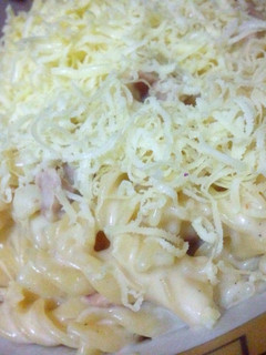 Foto resep Simple Fusilli Carbonara Homemade