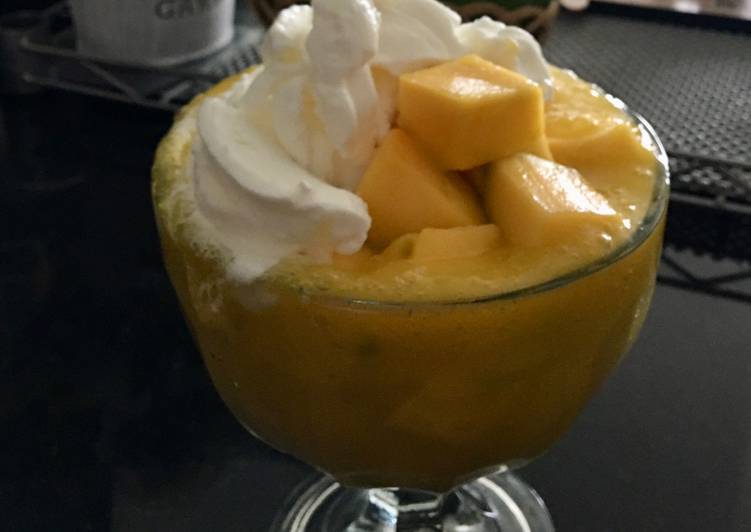 Bagaimana Membuat Mango vanilla ice cream, Lezat Sekali