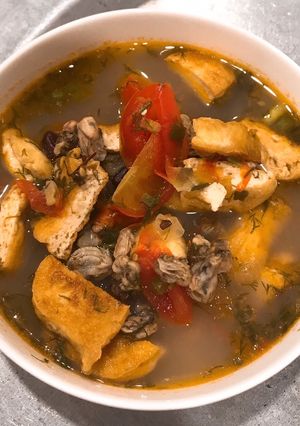 Hình của món Canh riêu hà.