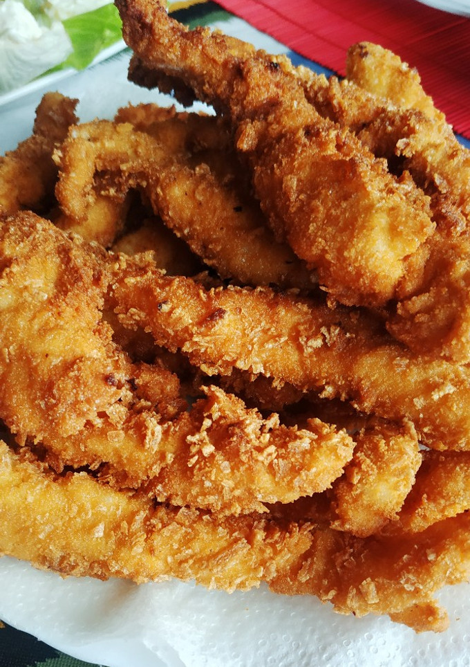 Una foto de Tiras de pollo extra crujientes!