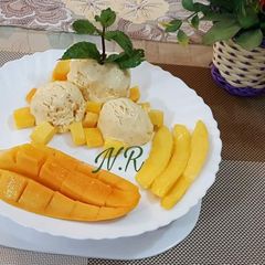 Homemade Mango ice cream A picture of Homemade Mango ice cream.