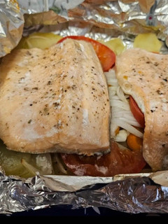 Una foto de Trucha en papillote airfryer