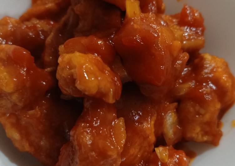 Bagaimana Menyiapkan Ayam sauce asam asam pedas, Enak Banget