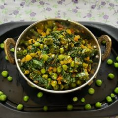 Mutter spinach bhaji A picture of Mutter spinach bhaji.