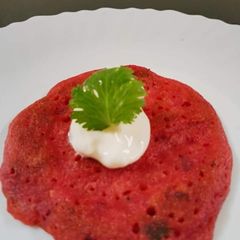 Oats beetroot chilla A picture of Oats beetroot chilla.