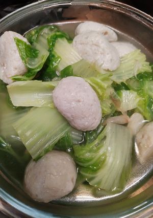 Foto resep Sup Bakso Ikan Sawi Putih