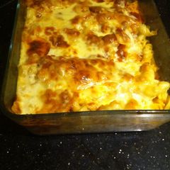 A picture of Fusilli pasta au four !.