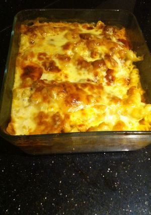A picture of Fusilli pasta au four !.