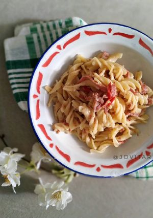 Foto resep Creamy Fusilli Carbonara ala #dapurraina
