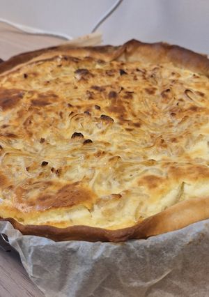 Une photo de Tarte à l'oignon végétarienne