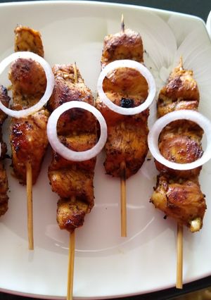 A picture of Zaatar Chicken Tandoori Satay.