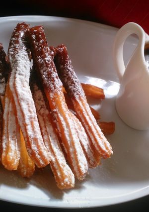 A picture of Chocolate churros.