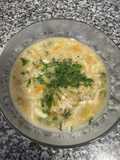 Sopa plátano y pescado