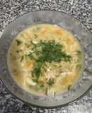 Sopa plátano y pescado