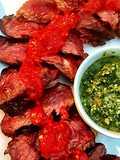 Grilled Wagyu Hanger Steak Marinated in Harissa Paste