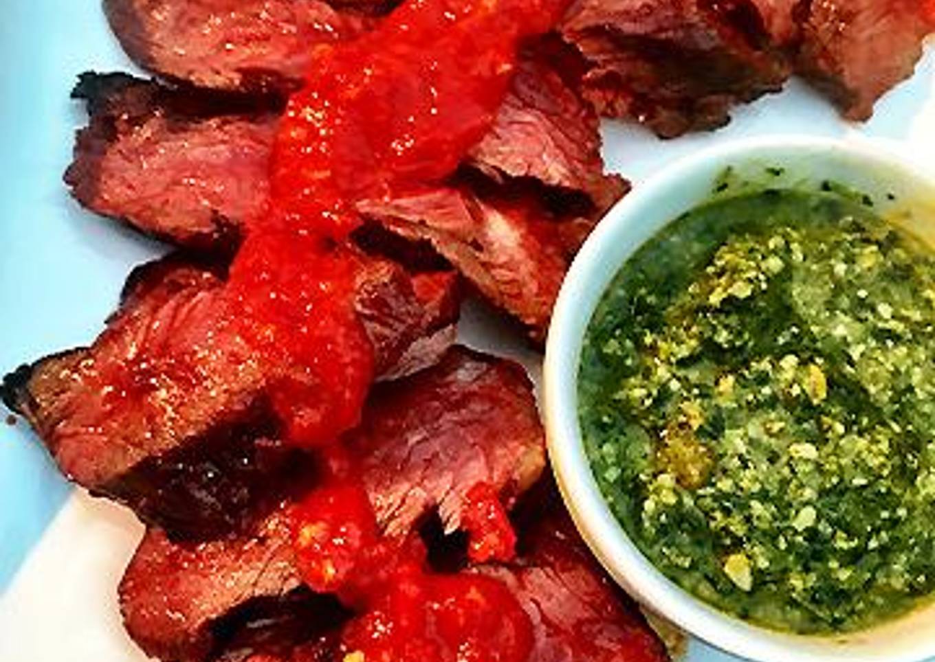 Grilled Wagyu Hanger Steak Marinated in Harissa Paste
