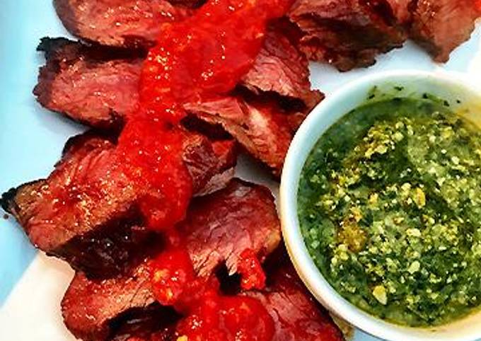 Simple Way to Prepare Homemade Grilled Wagyu Hanger Steak Marinated in Harissa Paste