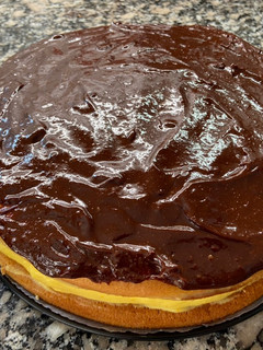 Una foto de Tarta de naranja con chocolate