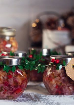 A picture of Delicious pickle and marinated mixed vegetable.