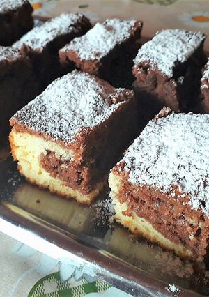 Nutellás, kakaós, kevert sütemény recept fotója