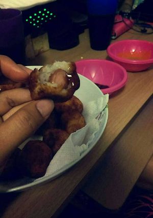 Una foto de Bolita de papa rellena de salchicha y queso