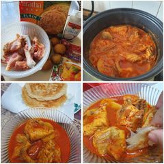 A picture of Chicken Curry + Prata.