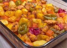 صينية صدور دجاج مع الخضار