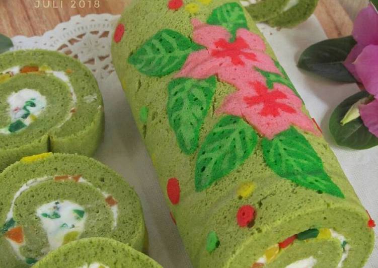 Resep Japanese Matcha Roll Cake, Sempurna