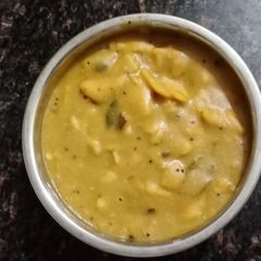 A picture of Gujarati dal dhokli.
