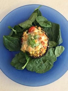 Una foto de Portobello relleno