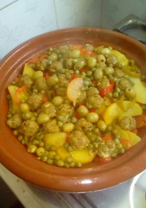 صورة لوصفة طاجين خضار وكفتة السمك