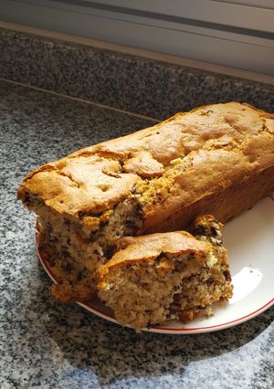 Una foto de Budín de nueces y chocolate