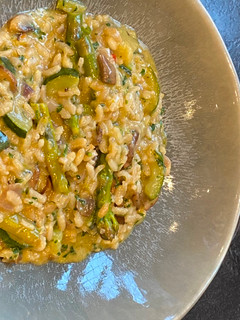 A picture of Asparagus and Mushroom Risotto.