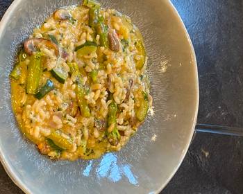 Easy Fast Cooking Asparagus and Mushroom Risotto Delicious Perfect