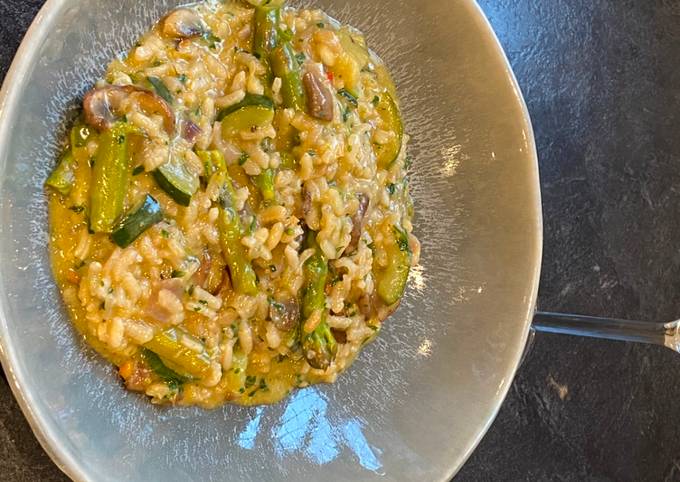 Recipe of Favorite Asparagus and Mushroom Risotto